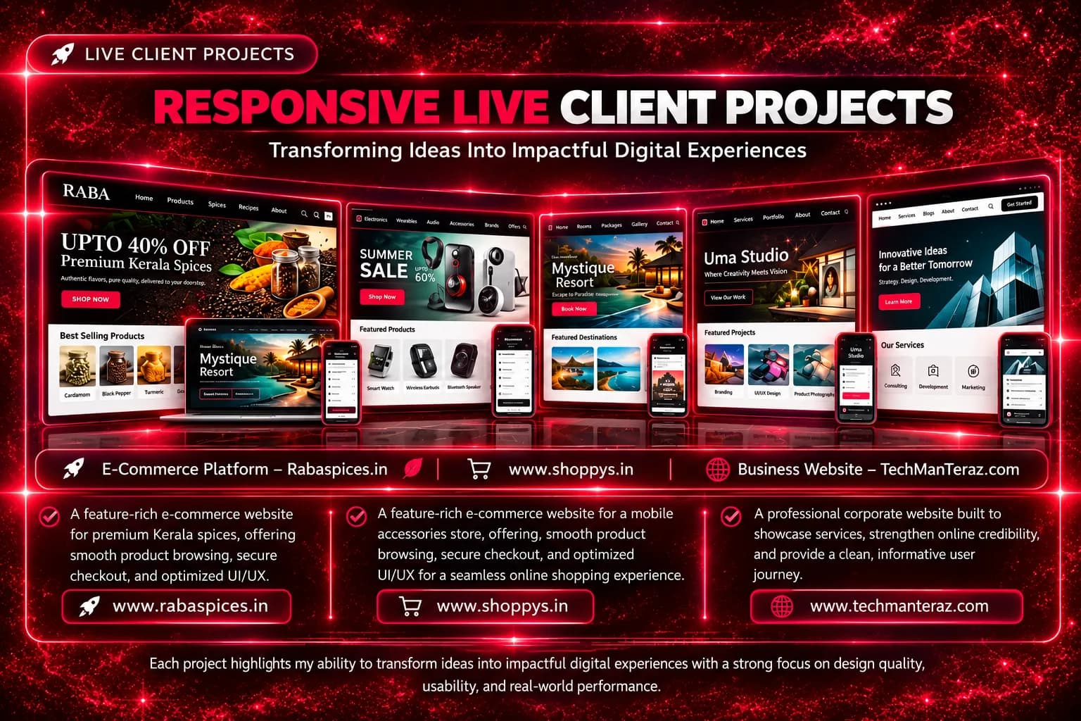 LIVE CLIENT PROJECTS